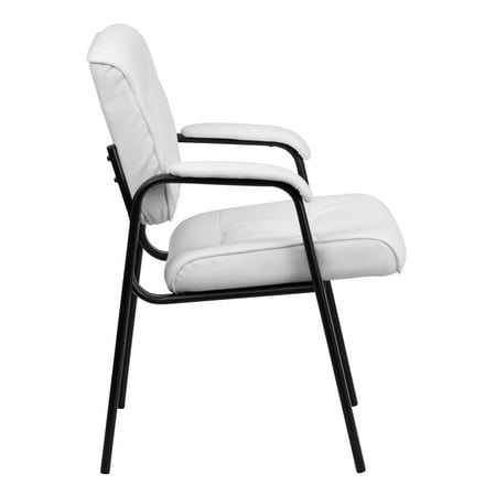 Boss Leather Guest Chair - Flash Furniture Leather Guest/Reception Waiting Room Chair with Black Frame Finish