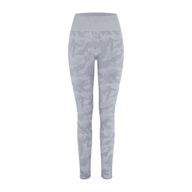 Fullsoft Light Grey Womens Yoga Leggings With Pocket High Waisted Tummy  Control Pants - Light Grey / S/M