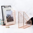 thumbnail image 6 of 2X Gold Electroplated Iron Book Holder Desktop Shelf File Magazine Book Stand Office Home Stationery Organizer Holder, 6 of 7