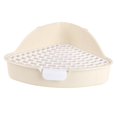 thumbnail image 1 of Inodoro para mascotas Orinal Entrenador Lado alto Fácil de limpiar Jaula Inodoro Pet Pan Jaula Accesorios Conejo Caja de arena para cobayas, hurones, Beige Fernando Inodoro con bandeja de arena, 1 of 8