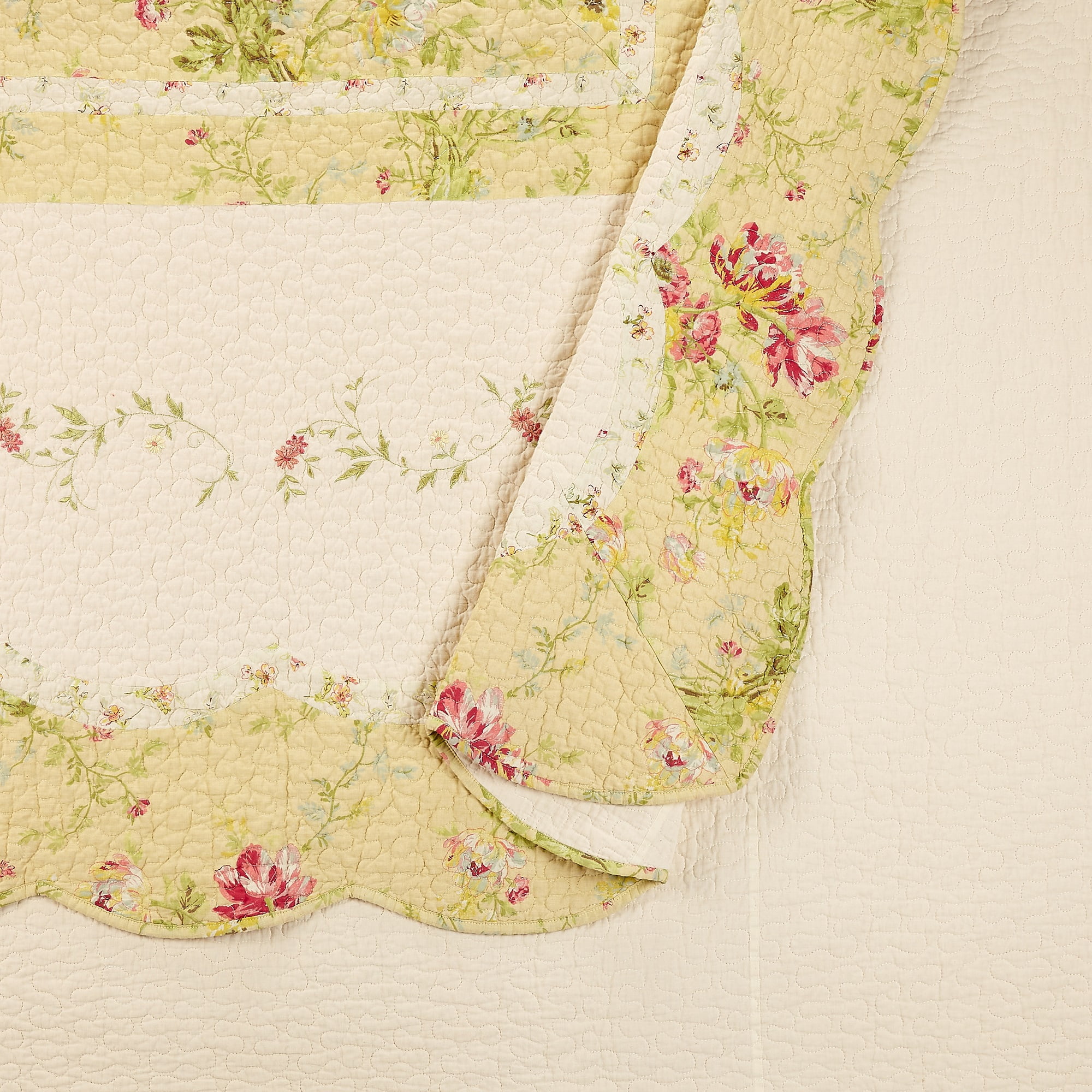 Mary Jane Farm Prairie Bloom Bedspread, Cream, King, All Ages