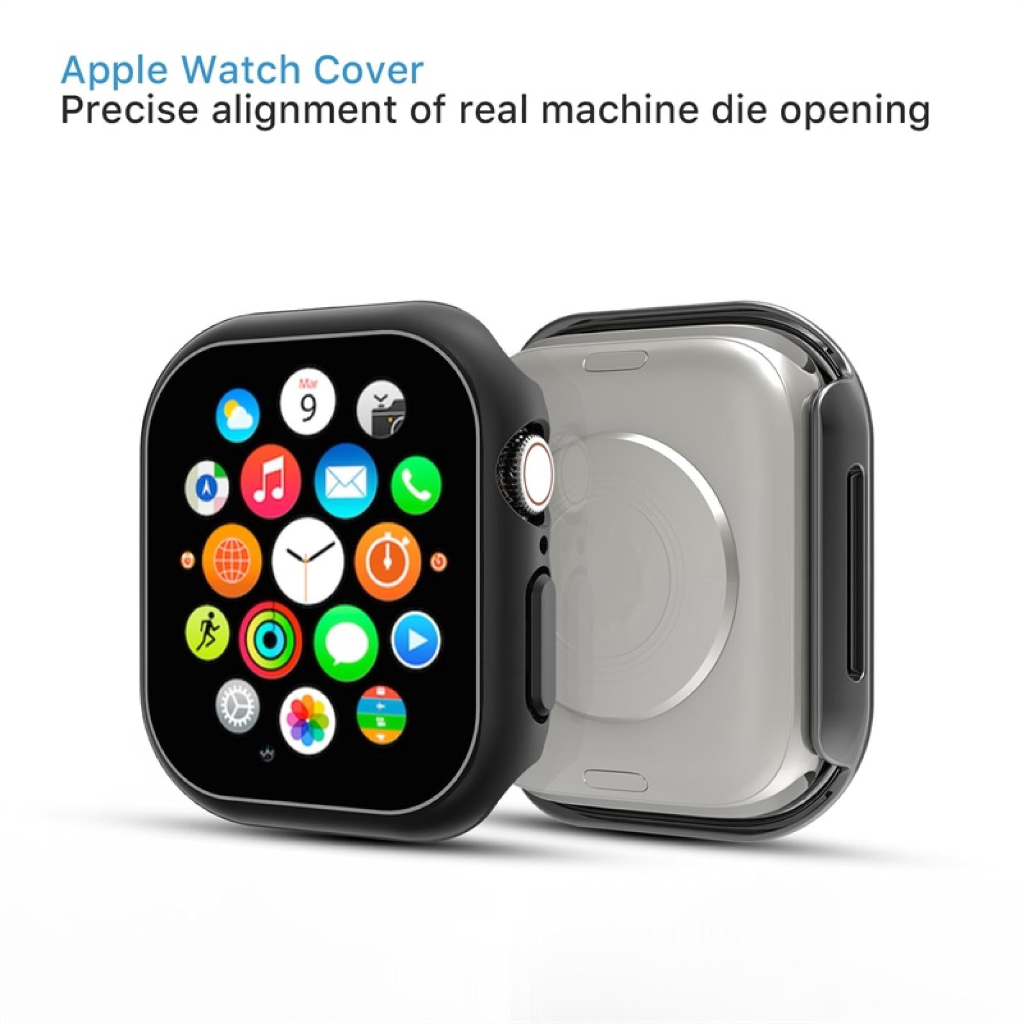 Fusion Hybrid Protector Case for Apple Watch Series 10 (46 mm) – 2-Pack Combo (Clear + Black) with Tempered Glass Screen Shield