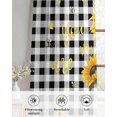 thumbnail image 6 of Sunflowers Sheer Curtains 63 Inch Length 2 Panels Set for Living Room/Bedroom, Spring Summer Bees Floral Black Plaid Kitchen Curtains Grommet Semi-Sheer Curtains Drapes Window Treatments 42"x63"x2, 6 of 7