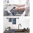 thumbnail image 5 of Navy Blue Kitchen Dish Towels for Drying Dishes Set of 4, Vintage Tribal Abstract Geometric Tie Dye Art Waffle Weave Microfiber Hand Tea Bathroom Towels Quick Dry & Absorbent Towel 15.7x23.6, 5 of 7