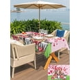 thumbnail image 4 of Outdoor Tablecloth with Umbrella Hole and Zipper, Valentine's Day Rectangle Table Cloth 60x102 Inch Waterproof Tablecloth, Watercolor Funny Dogs Love Roses Spring Pink Picnic Table Cover for Patio, 4 of 7