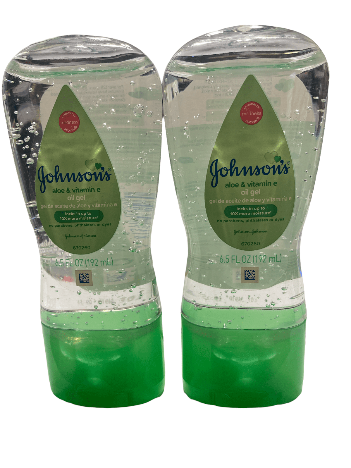 Johnson’s Aloe & Vitamin E Oil Gel 6.5 oz Pack of 2