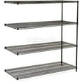thumbnail image 2 of Nexel Black Epoxy, 4 Tier, Wire Shelving Add-On Unit, 54"W x 18"D x 86"H, 2 of 3