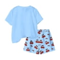 thumbnail image 6 of ITSAME Girls Outfits 2-Piece, Crewneck T-Shirts and Shorts Fashion Print Summer Loose Casual Clothes Set Blue Size 13-14, 6 of 6