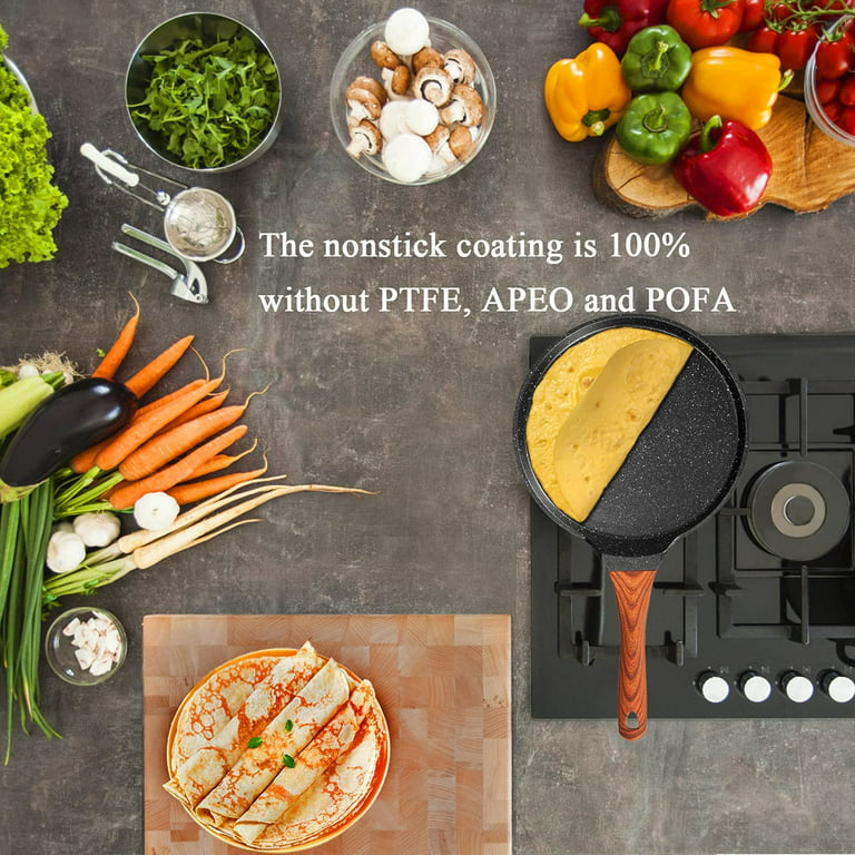  Tredoni 8.5 Crepe Pan Non-Stick Aluminum Pancake Frypan, Black  (8.5 inch = 22 cm): Home & Kitchen