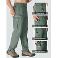 thumbnail image 3 of Pantalones impermeables de senderismo MOURCE para hombre con 8 bolsillos - Verde, 3 of 8