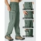 thumbnail image 3 of Pantalones impermeables de senderismo MOURCE para hombre con 8 bolsillos - Verde, 3 of 8