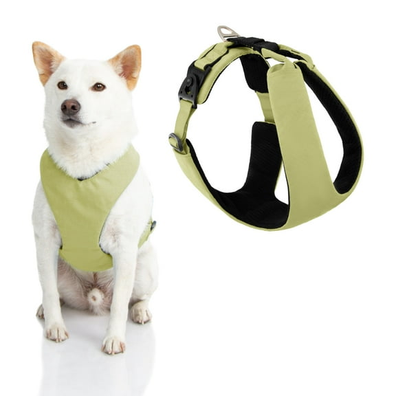 Gooby Lite Gear Z Harness - Green, Large - Flexible and Shock Absorbing Head-In Harness with Easy-Snap Rotational Buckle and Metal Alloy D-Ring