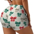 thumbnail image 1 of Balery Retro bows Pantalones cortos de entrenamiento estampados para mujer, sin costuras, ajustados, para gimnasio, yoga, correr, deportes, ejercicio activo, fitness.-Medium, 1 of 8