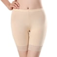thumbnail image 1 of WZXFASHION Women's Solid Color High Stretch Pants Plus Size Slip Proof Leggings SafetyShortPants Beige XXXXXXL, 1 of 8