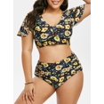 thumbnail image 1 of Más el tamaño de la impresión floral del traje de baño de dos piezas Rosegal Camisetas sin mangas de talla grande, 1 of 5
