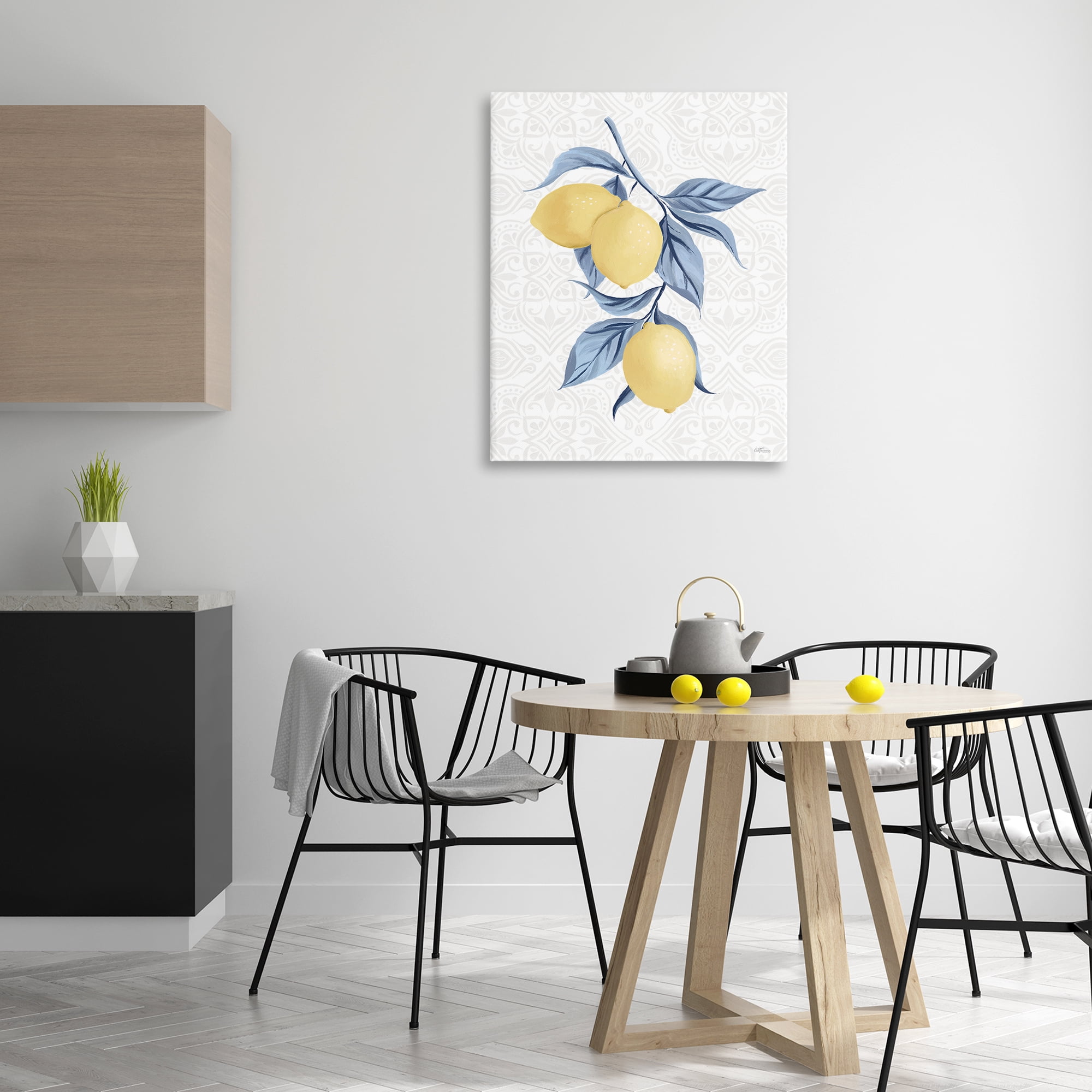 Stupell Industries Geometric Mosaic Lemons Food & Beverage Painting Wrapped Canvas Art Print Wall Art, 30 x 40