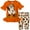 Orange leopard, variant on Disney Frozen Girls Minnie Mouse Peplum T-Shirt and Bike Shorts Outfit Set (Toddler), 5T