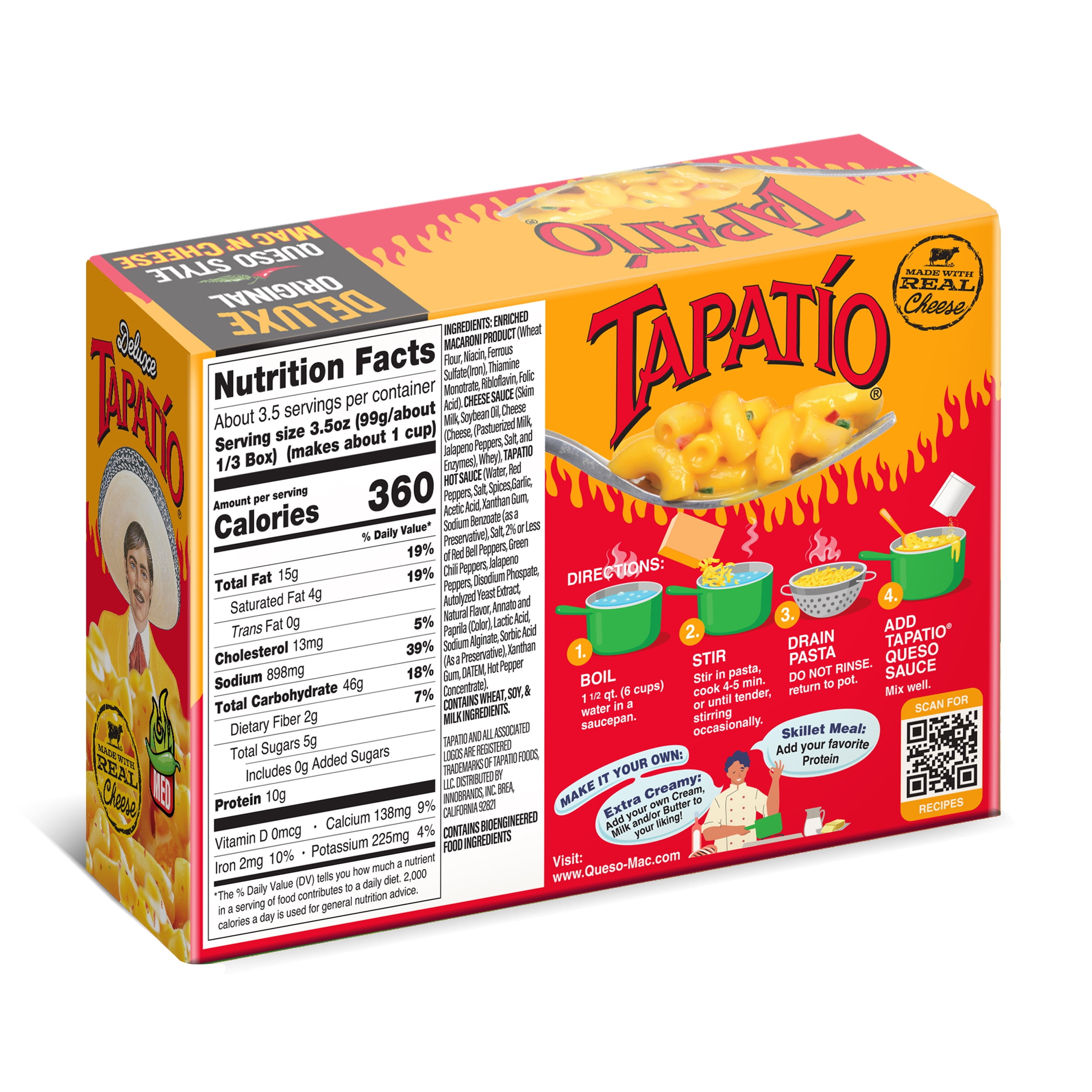 (2 pack) Tapatio Mac N Cheese Deluxe Original Dinner 12 oz. Ready to cook