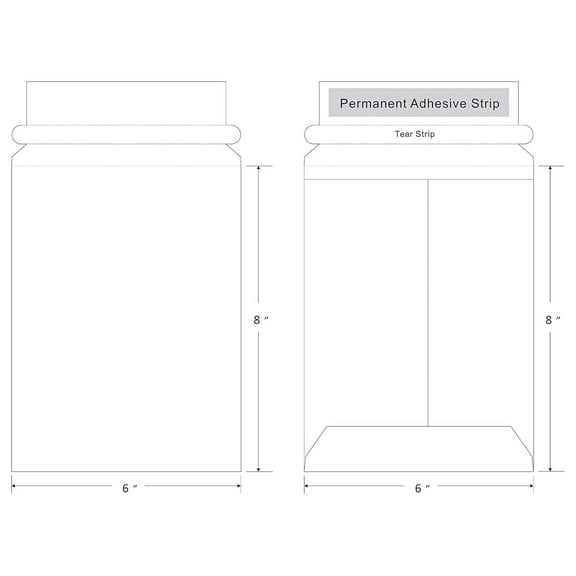 100 Pack Document White Cardboard Mailers, 6 x 8 Inches, Self Seal Adhesive Flap