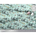 thumbnail image 3 of Soimoi Green Modal Satin Fabric Humans,Sleigh & Mountains Holiday Print Fabric by Yard 42 Inch Wide, 3 of 3