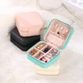 thumbnail image 7 of Travel Jewelry Case Small Jewelry Box Jewelry Organizer Storage Case Portable PU Leather Mini Jewelry Travel Case for Girls Womens Earring, Necklace, Rings, Bracelets (Pink), 7 of 7