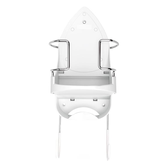 Ironing Board Holder Wall Mount, PBT Heat Resistant Iron Holder Wall Mount with Hooks, Laundry Room Ironing Board Storage Organizer, White, 12.4 x 15.4 x 5.7 in / 31.5 x 39 x 14.5 cm