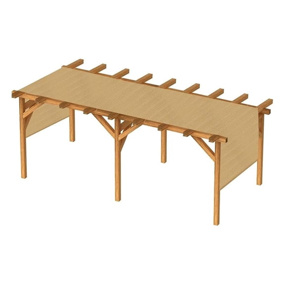 Outdoor Pergola Shade Cover Canopy for Patio Privacy Shade Screen Panel with Grommets on 2 Sides，10'x12',Beige