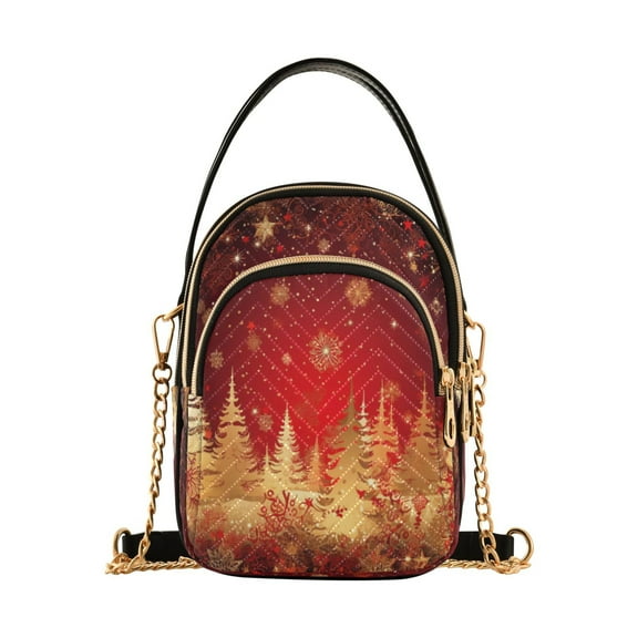 ALAZA Chain Crossbody Bags for Women Trees Christmas Shoulder Handbag Phone Purse