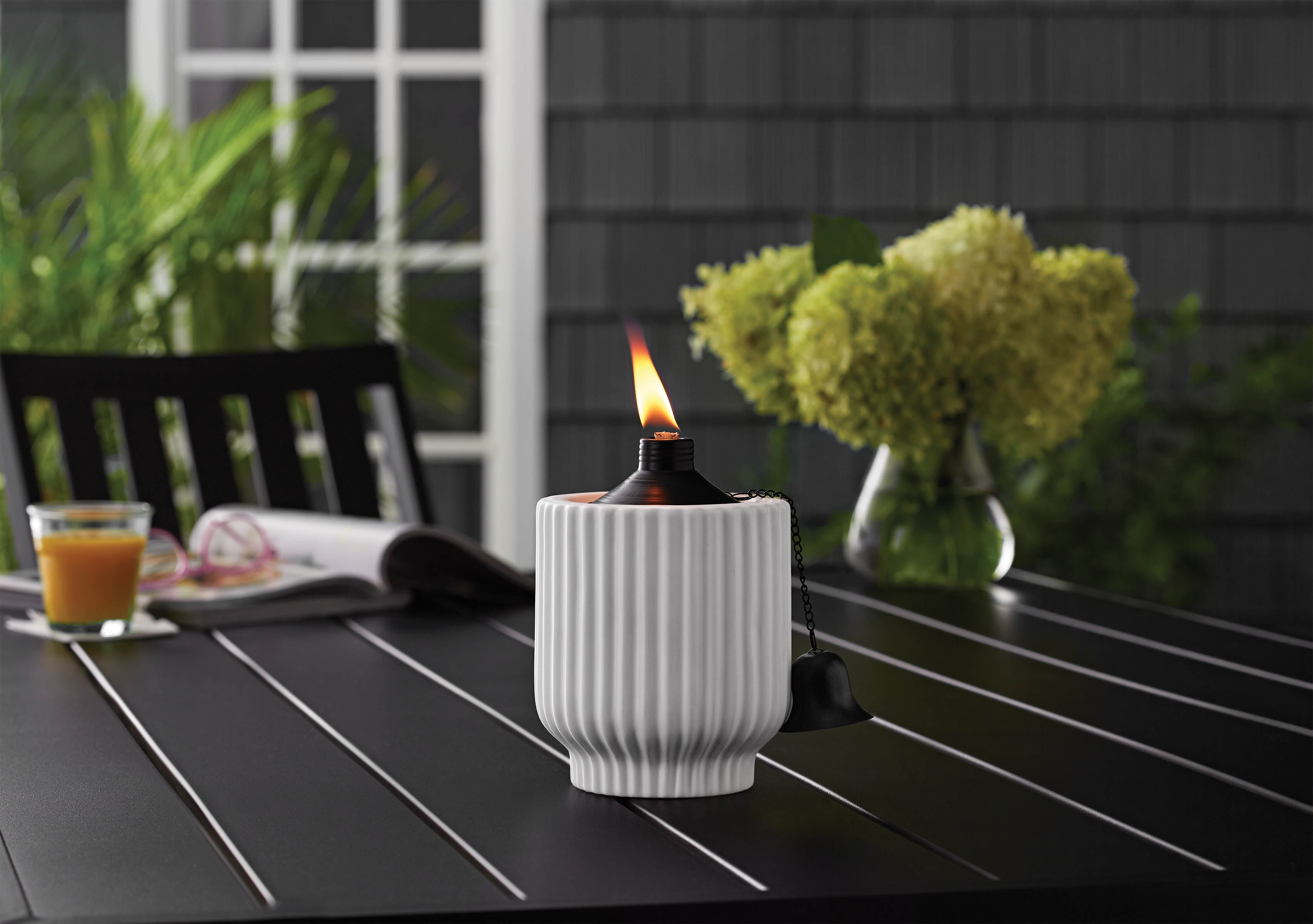 Better Homes & Gardens Ceramic Flame Tabletop Torch, White