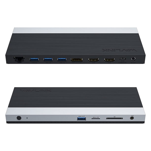 Adaptador de estación de acoplamiento USB C WAVLINK de triple pantalla de 130 W