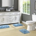 thumbnail image 2 of Garland Rug Traditional Washable Bath Rug Set, 3-Piece Set (17"x24" Bath Rug and Two 21"x34" Bath Rugs) Basin Blue, 2 of 7
