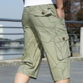 thumbnail image 3 of Christmas Gifts Clearance! SHENGXINY Long Length Cargo Shorts Men Plus Size 6XL Knee Casual Cotton Elastic Waist Bermudas Male Multi-pocket Military Capri, 3 of 5