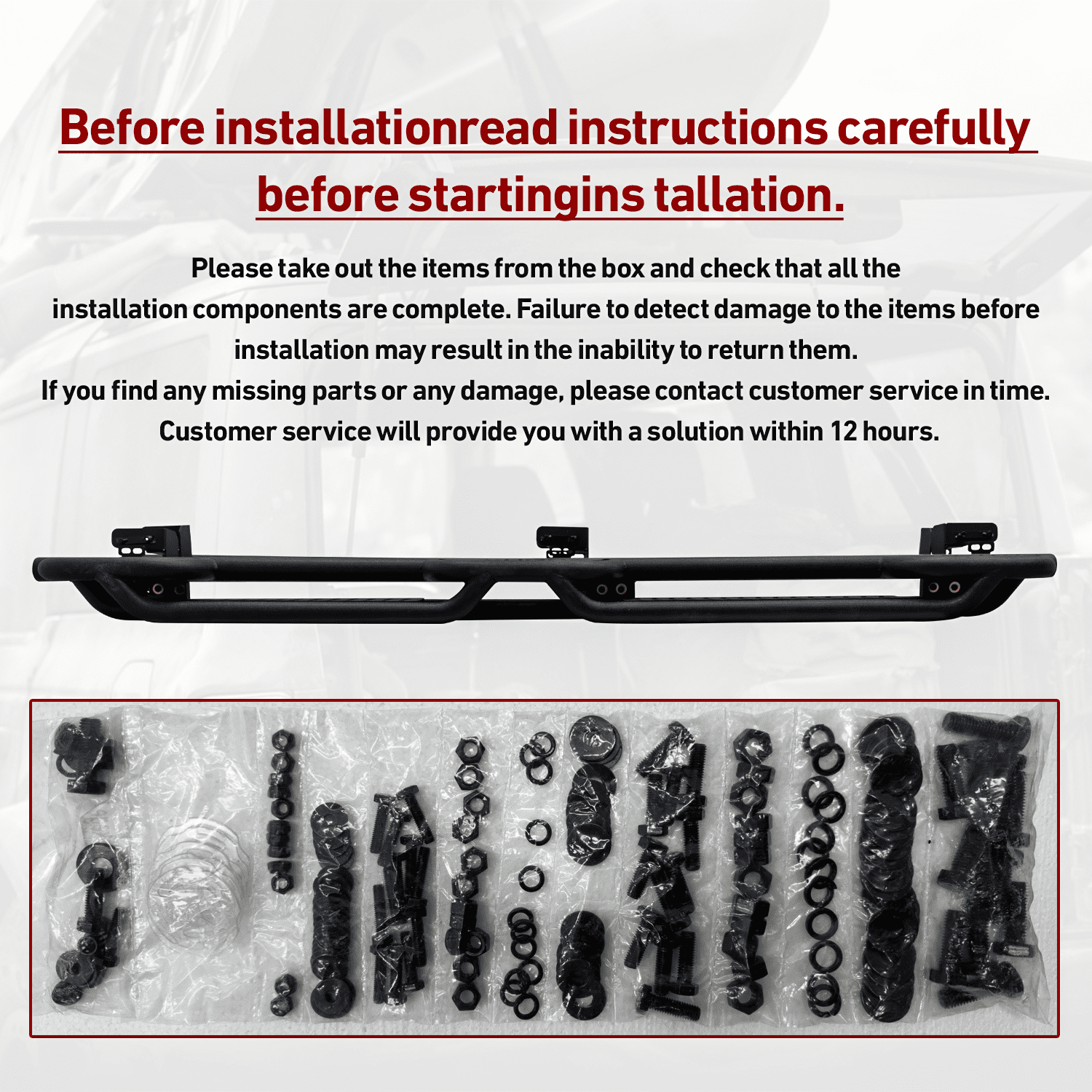 Vijay Running Boards Compatible with 2019-2020-2021-2022-2023-2024 Dodge Ram 1500 Classic Crew Cab Bolt-on Side Steps Rails Steel Nerf Bars