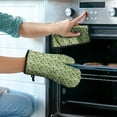 thumbnail image 2 of Green Bigfoot and Tree Pattern Kitchen Oven Mitt and Pot Holder Sets 2 Pcs for Baking, Cooking and Grilling, Heat Resistant Up To 392 °F, 2 of 7