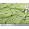 thumbnail image 3 of Soimoi Green Cotton Poplin Fabric Handy Camera Travel Printed Fabric 1 Yard 42 Inch Wide, 3 of 3