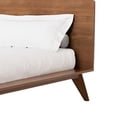 thumbnail image 3 of Stacy King Size Bed w Panel Headboard-Angled Legs-Walnut Brown Wood, 3 of 5