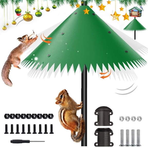 22Inch Squirrel Baffle,Outdoor Pole Mount Squirrel Proof Guard Stopper,Suitable for Bird Feeder Poles, Outdoor Sheep Hooks, Patios, Gardens and Terraces