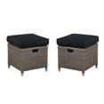 thumbnail image 1 of Alaterre Furniture Monaco Wicker / Rattan Outdoor Square Ottomans in Gray, 1 of 3