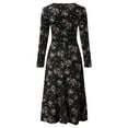 thumbnail image 4 of Robe de Plage Fleurie pour Femmes à Manches Longues, Décontractée, de Fête, Vintage, Bohème, 4 of 9