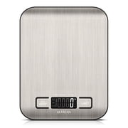 Ultrean Food Scale, Digital Kitchen Scale Grams and Ounces for Baking, Cooking and Meal Prep, 6 Units with Tare Function, LCD Display, 304 Stainless Steel, 11lb