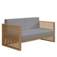 thumbnail image 2 of Modway Carlsbad Teak Wood Outdoor Patio Loveseat in Natural Gray, 2 of 8