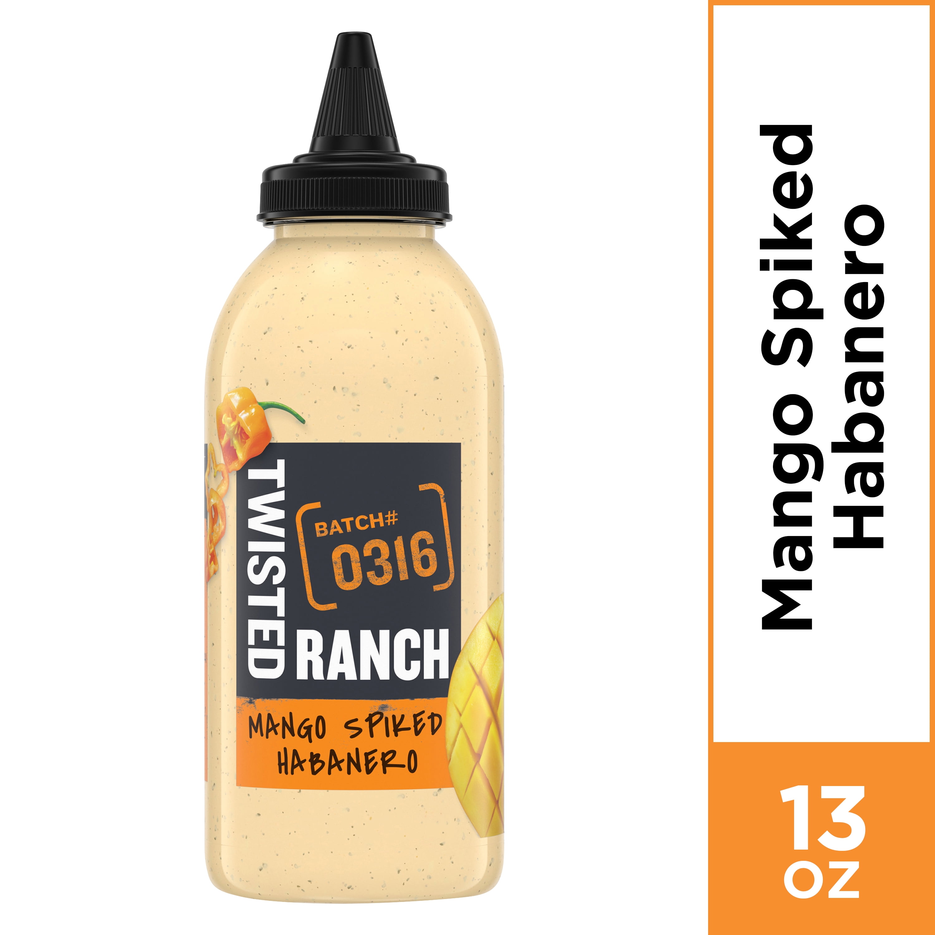 Twisted Ranch Habanero Spiked Mango Ranch Dressing & Dip, 13 oz Bottle