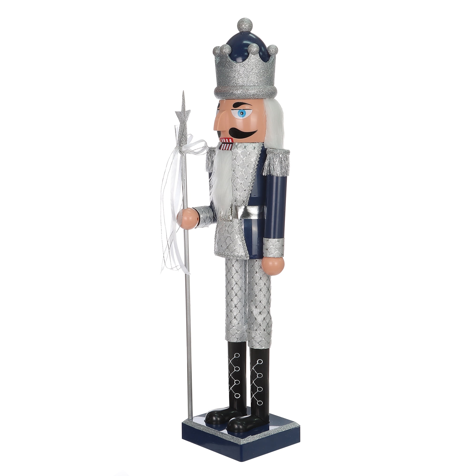 HOLIDAY TIME PL 23 in  Silver/Blue Nutcracker Home Decor, HOLIDAY TIME PL 23`` SV/BU NUTCRACKE