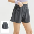 thumbnail image 5 of Women's Solid Color Sports Shorts Under $10 Casual Running Outdoor Fitness High Waist Loose Wide Leg And Hip Lift Home Shorts, 5 of 5