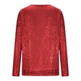 thumbnail image 5 of Celebration Haut à Manches Longues à Paillettes Col Rond – Chemise de Fête Décontractée Prête avec T-Shirts Pailletés pour Femmes Rouge G, 5 of 5