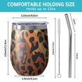 thumbnail image 5 of 12oz Stemless Wine Tumblers Orange and Brown Leopard Pattern Vacuum Insulated Stainless Steel Travel Tumbler Cups Mug with Lid and Straw for Champaign,Cocktail,Beer with Cleaning Brush, 5 of 5