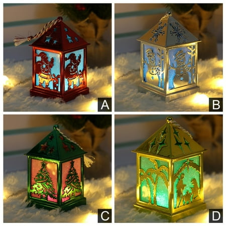 Light Up Dog Christmas Decoration LED Light Up Small Wooden House Pendant Luminous ,Christmas Tree Ornament Decorative Hanging Lantern Holiday Decor Supplies,UP Lights, LED DJ Lights Sound Activated Stage Lights lantern, ()