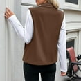 thumbnail image 2 of Breezora Women Full Zip Sleeveless Vest Warm Lapped Collar Outerwear with Pocket for Layering in Winter XL Size Coffee, 2 of 9