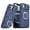 Blue, variant on Decase for Apple iPhone 16e 2024, Hard Plastic Shell Phone Case, Compatible with Mag Safe Accessories, with Phone Ring Grip Holder Kickstand/Slide Camera Cover,Rugged Shockproof Cover,Orange