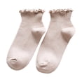 thumbnail image 2 of Women's Ruffle Ankle Socks - Lace Trim Breathable Cotton Blend Casual Socks, Soft Comfortable Short Socks for Daily Wear & Spring Fashion Complexion One Size, 2 of 3